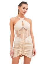 Load image into Gallery viewer, Glitter stretch dress with crystal corset