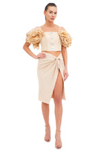 Load image into Gallery viewer, Glitter gold corset and midi skirt