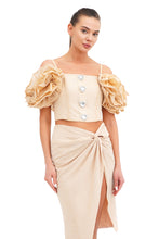 Load image into Gallery viewer, Glitter corset with puffy sleeves