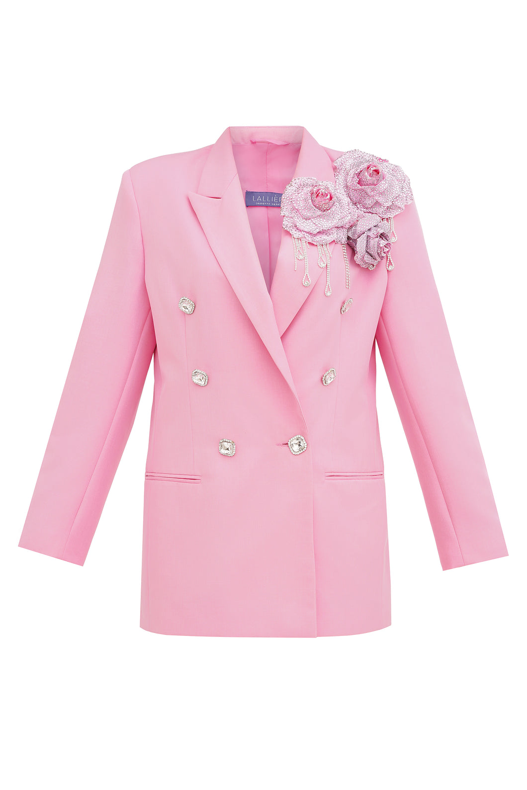 Pink jacket with crystal roses