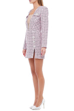 Load image into Gallery viewer, Tweed dress with crystal button