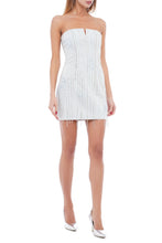 Load image into Gallery viewer, Denim dress with crystal fringe