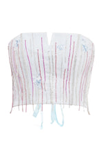 Load image into Gallery viewer, Denim top with crystal fringe