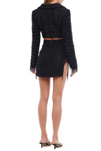 Load image into Gallery viewer, Tweed skirt with crystal fringe