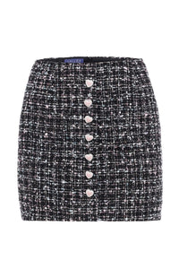 Tweed skirt with heart buttons