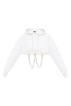 Load image into Gallery viewer, Short hoodie with crystal design