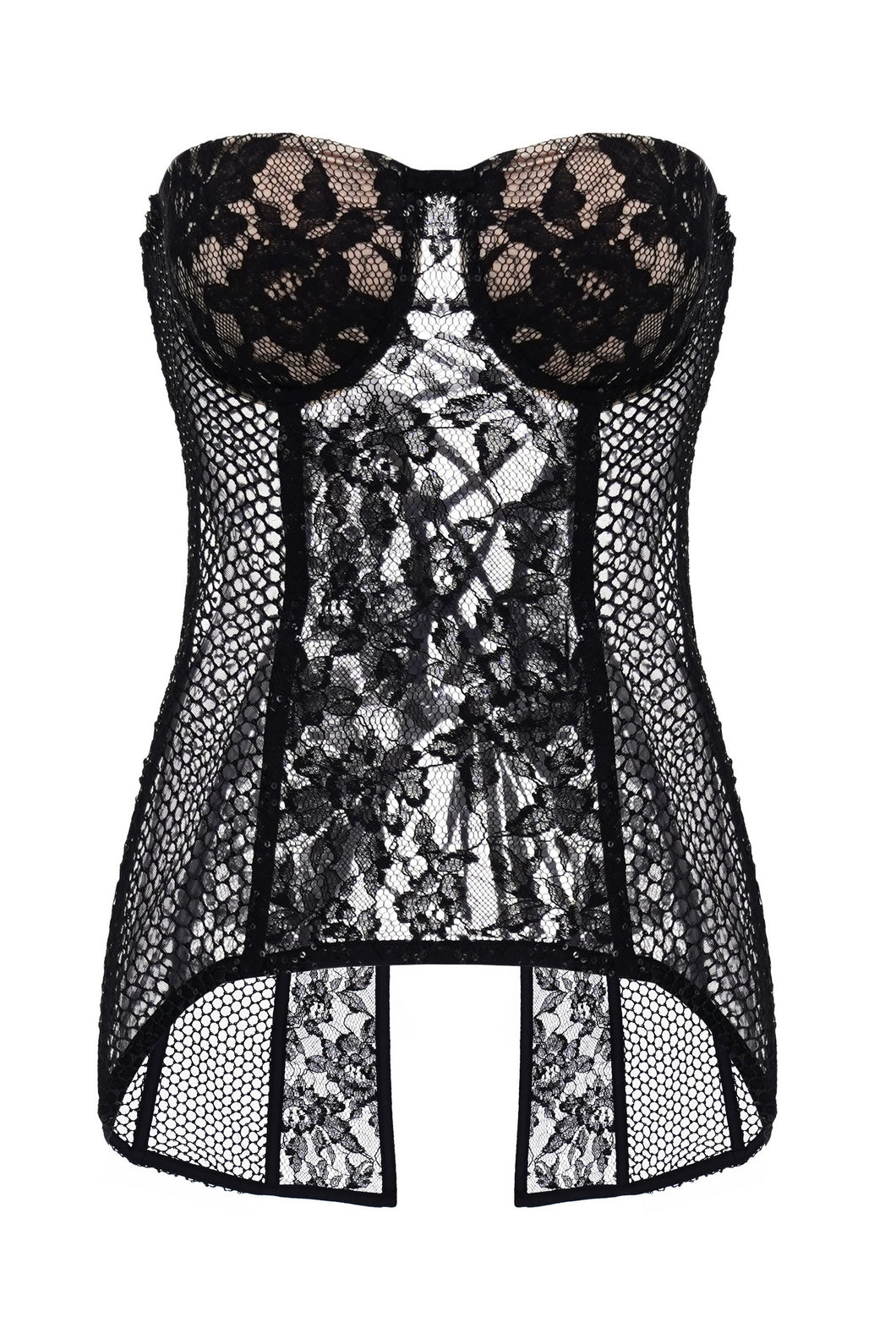 Lace and mesh corset