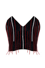 Load image into Gallery viewer, Velvet corset with crystal chain
