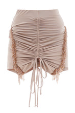 Load image into Gallery viewer, Mini stretch skirt with crystal fringe