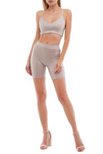 Load image into Gallery viewer, Crystal stretch top + shorts