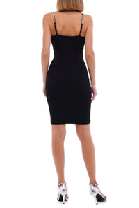 Bodycon dress with crystal cord