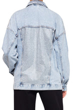 Load image into Gallery viewer, CRYSTALS ROPE FRONT DENIM JACKET - BLUE